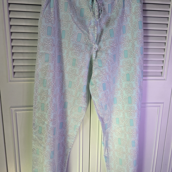 Mint Geometric Print Pajama Pants - Picture 4 of 8